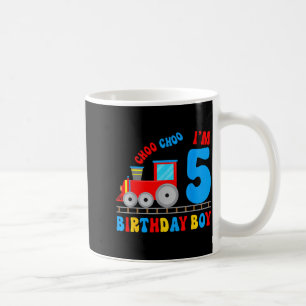 Im 5 Years Old Kids Train Lover Its My 5th Birthda Coffee Mug