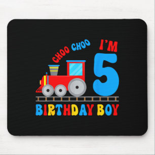 Im 5 Years Old Kids Train Lover Its My 5th Birthda Mouse Mat