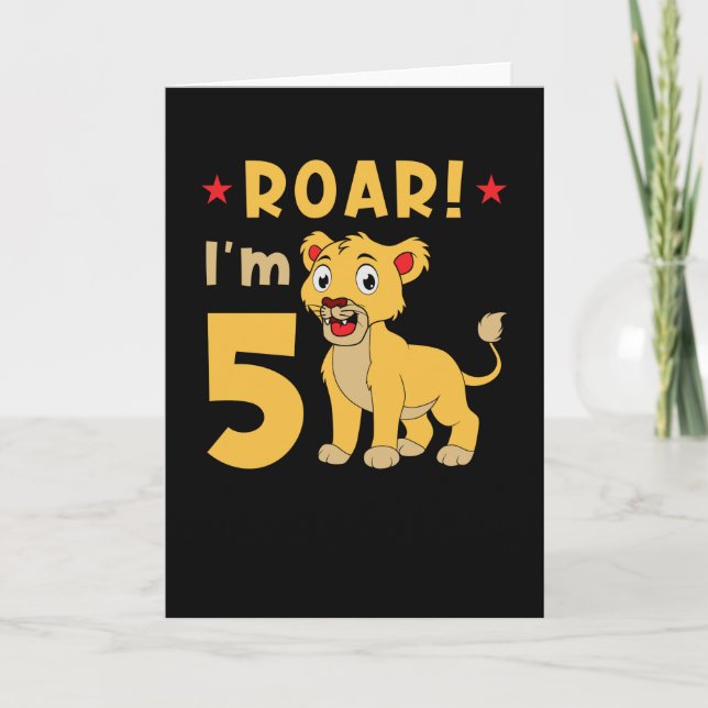 I'm 5 Years Old Leo Birthday Card (Front)