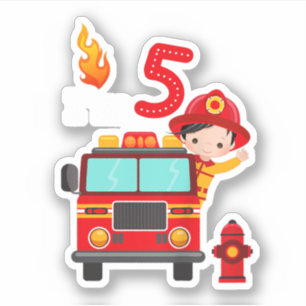 I'm 5th Birthday Boy Fire Engine Truck Toddler Fir