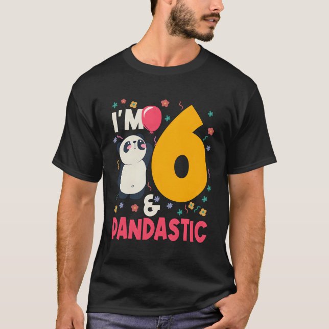 I'M 6 Pandastic Panda Py Celebration 6Th T-Shirt (Front)