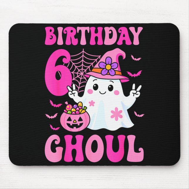 I'm 6 Years Old Girls Cute Ghost It's My 6th Birth Mouse Mat (Front)