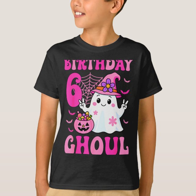 I'm 6 Years Old Girls Cute Ghost It's My 6th Birth T-Shirt (Front)