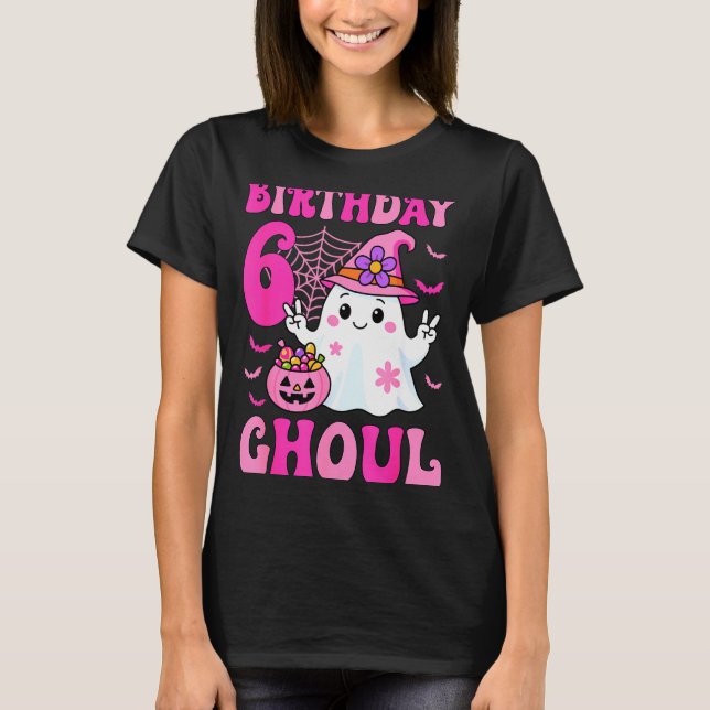 I'm 6 Years Old Girls Cute Ghost It's My 6th Birth T-Shirt (Front)