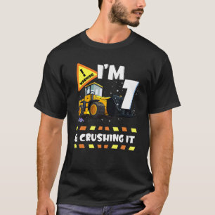 I'm 7 And Crushing It Construction Excavator 7th B T-Shirt