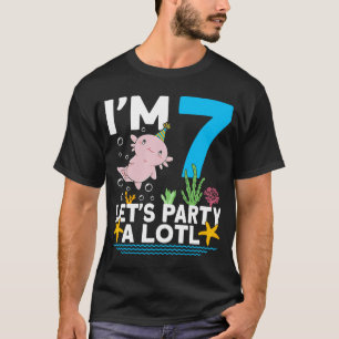 I'm 7 bday Axolotl party cute 7th Birthday Kids Ax T-Shirt