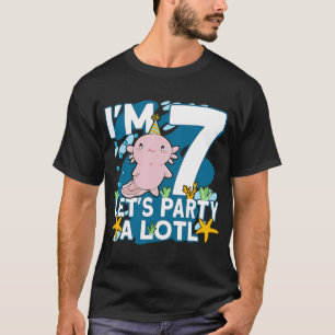 I'm 7 bday Axolotl party cute 7th Birthday Kids Ax T-Shirt