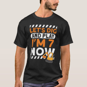 I'm 7 bday Construction 7th Birthday Kids Excavato T-Shirt