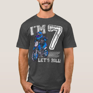 I'm 7 Let's Roll 7th Birthday Dirt Bike Motocross T-Shirt