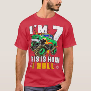 I'm 7 This Is How I Roll Monster Truck 7th Birthda T-Shirt