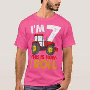 I'm 7 This Is How I Roll Truck Birthday Funny Wome T-Shirt