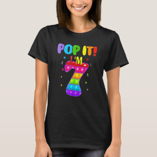 I'm 7 Years Old Happy 7th Birthday Pop It Fidget T-Shirt