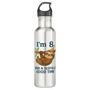 I'm 8 and a Sloth-ly Good Time Classic T-Shirt 710 Ml Water Bottle