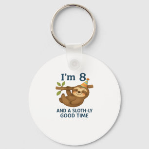 I'm 8 and a Sloth-ly Good Time Classic T-Shirt Key Ring