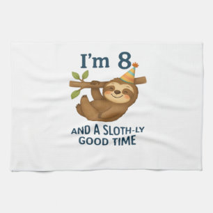 I'm 8 and a Sloth-ly Good Time Classic T-Shirt Tea Towel