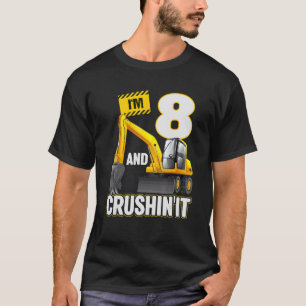I'm 8 And Digging It Construction Excavator 8th Bi T-Shirt