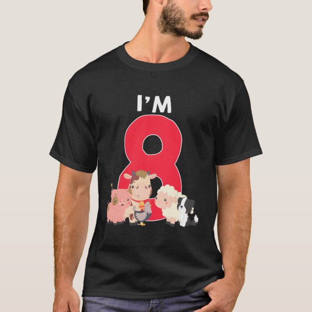 I'M 8 Farmer Animals T-Shirt (Front)