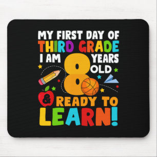 I'm 8 Ready To Learn My Back To School Third 3rd G Mouse Mat