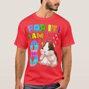 I'm 8 Years Old 8th Birthday Guinea Pig Girls Pop  T-Shirt