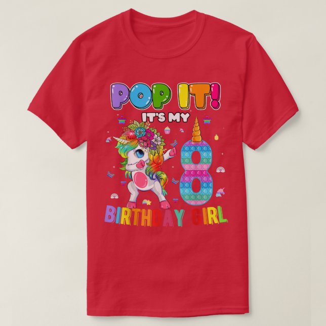 I'm 8 Years Old 8th Birthday Unicorn Dabbing Girls T-Shirt (Design Front)