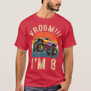 I'm 8 Years Old Vroom 8th Birthday Party Truck Car T-Shirt