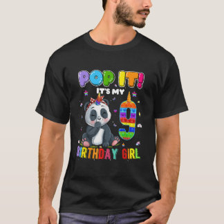 I'M 9 9Th Panda Unicorn Pop It T-Shirt