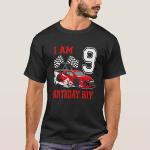 I'm 9 Birthday Boy Race Car 9 Year Old 9th Birthda T-Shirt