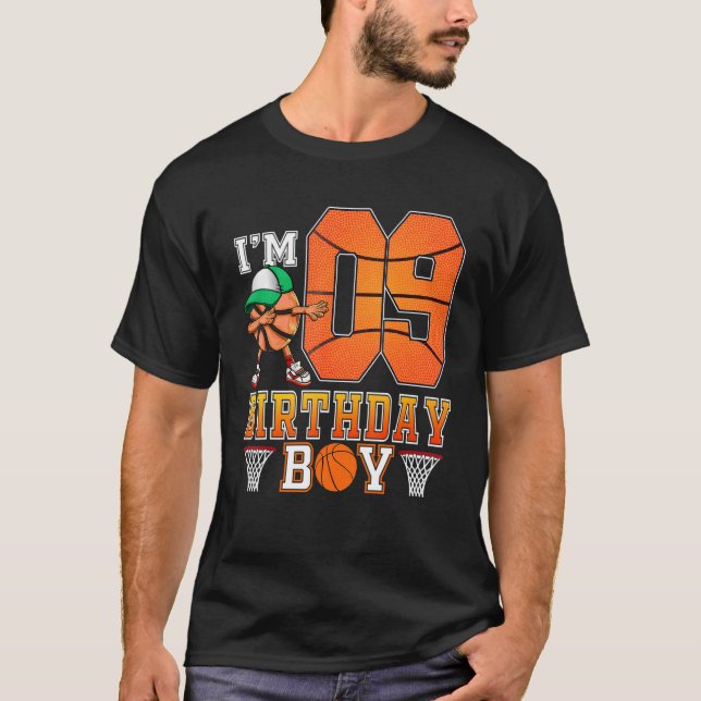 I'm 9 Years Old 9th Birthday Boy Basketball T-Shirt (Front)