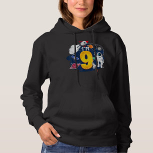 I'm 9 Years Old Astronaut Outer Space 9th Birthday Hoodie