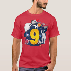 I'm 9 Years Old Astronaut Outer Space 9th Birthday T-Shirt