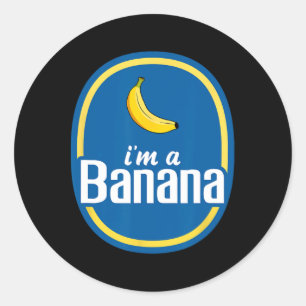 I'm A Banana Costume Halloween Fruit Yellow Fun Classic Round Sticker