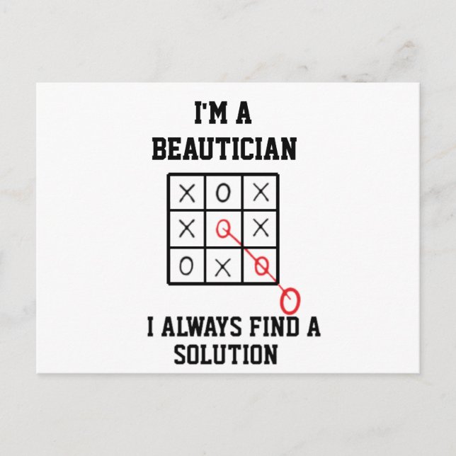 Im A Beautician I Always Find A Solution  Postcard (Front)