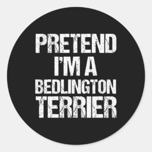 I'm A Bedlington Terrier Funny Halloween Dog Costu Classic Round Sticker