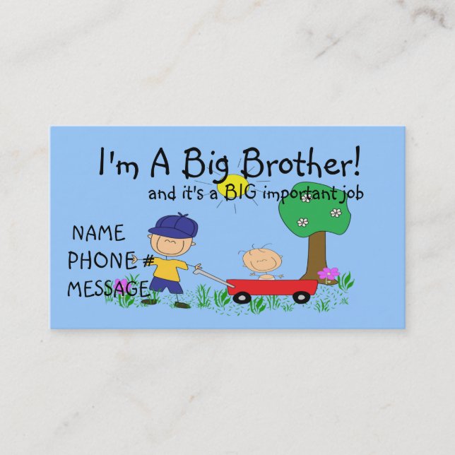 I'm A Big Brother Calling Card (Front)