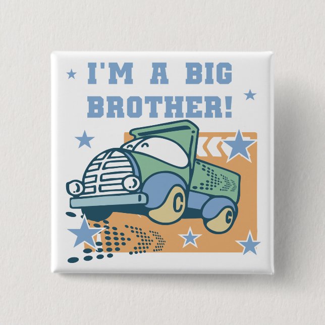 I'm a Big Brother - Truck Tshirts and Gifts 15 Cm Square Badge (Front)