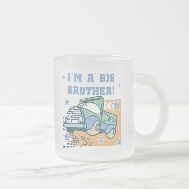 I'm a Big Brother - Truck Tshirts and Gifts Frosted Glass Coffee Mug (Right)