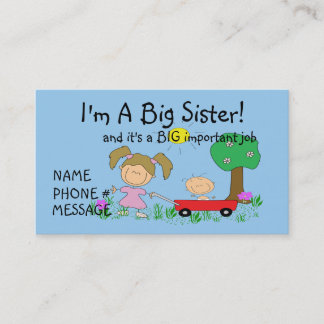 I'm  A BIG Sister Calling Card
