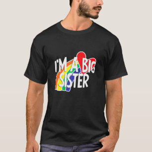 Im A Big Sister Colourful Rainbow Love Heart Sis T-Shirt