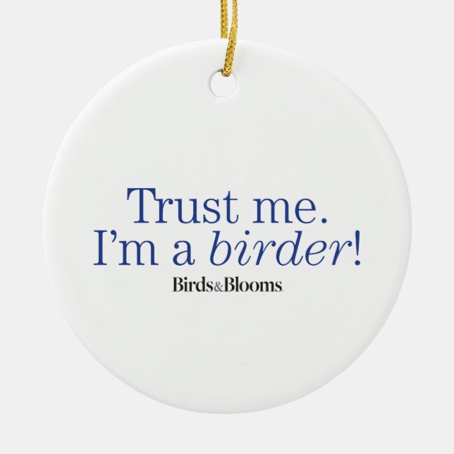 I'm a Birder Ceramic Tree Decoration (Front)