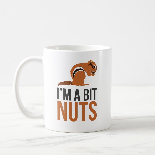 I'm A Bit Nuts - Squirrel, Red Squirrels, Nuts Coffee Mug (Left)