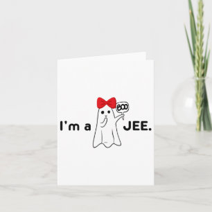 I'm A Boo Jee Funny Cute Red Bow Girl Lady Spooky Card