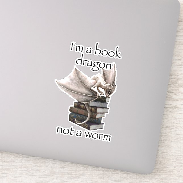 I'm a Book Dragon Not a Worm Wyvern Wyrm (Detail)