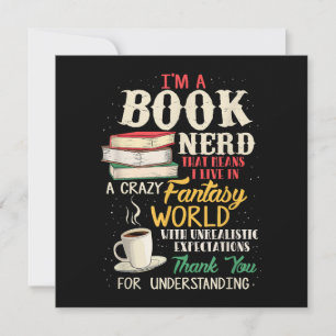 I'm a Book Nerd - Book Lover - Literature Thank You Card