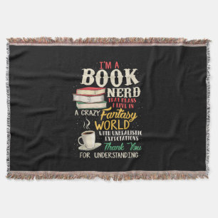 I'm a Book Nerd - Book Lover - Literature Throw Blanket