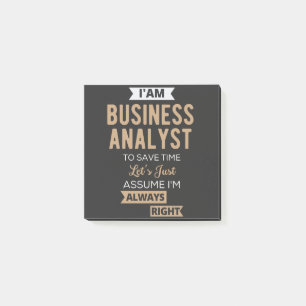 im a business analyst to save time post-it notes