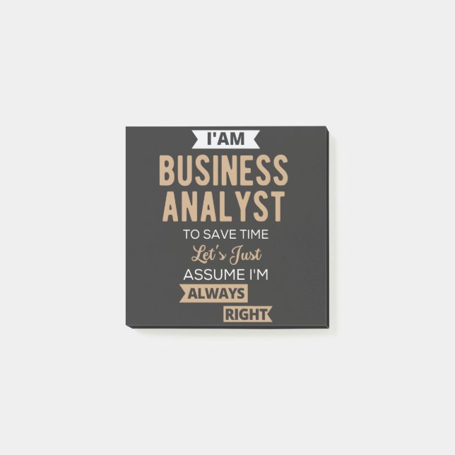 im a business analyst to save time post-it notes (Front)