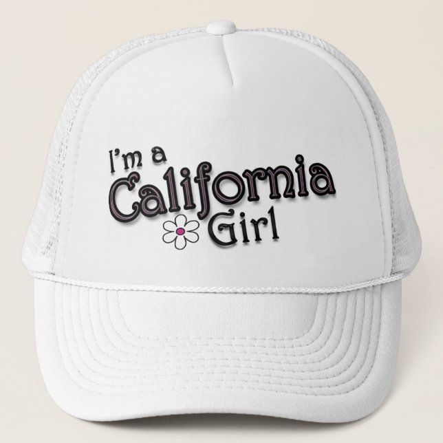 I'm a California Girl, Flower, Ladies Baseball Cap (Front)