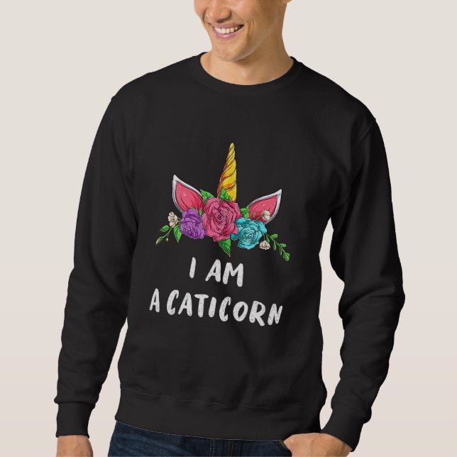 Im A Caticorn Rainbow Cat Unicorn Sweatshirt (Front)