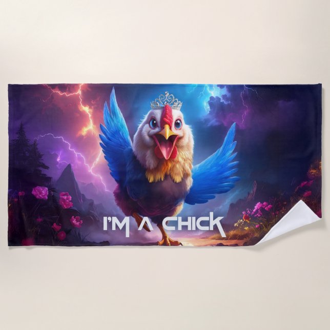 I'M A CHICK BEACH TOWEL (Front)