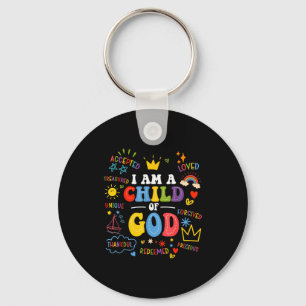 Im A Child Of God Christian Retro Jesus Faith Boys Key Ring